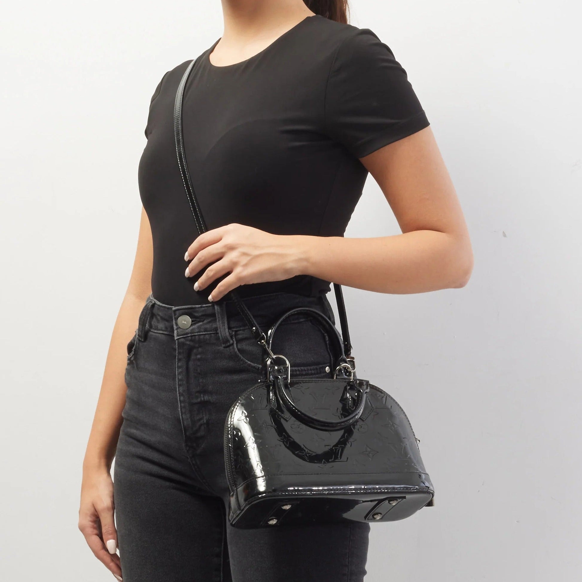 Louis Vuitton Vernis Monogram Alma BB Handbag - Black