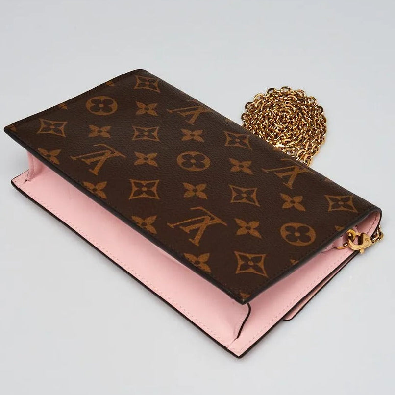 Louis Vuitton Monogram Canvas Flore Chain Wallet Bag - Rose Ballerine