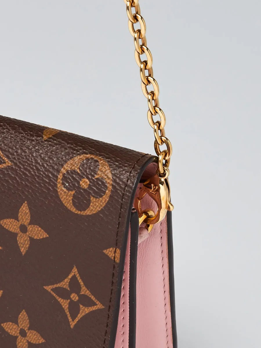 Louis Vuitton Monogram Canvas Flore Chain Wallet Bag - Rose Ballerine