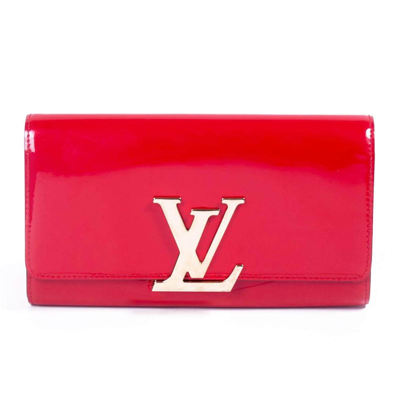 Louis Vuitton Vernis Louise Clutch Bag Wallet - Red
