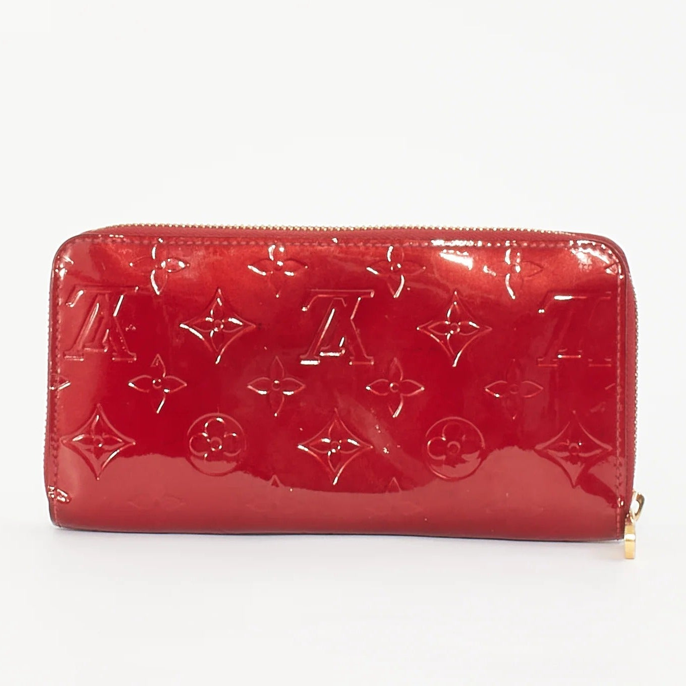 Louis Vuitton Zippy Vernis Leather Wallet - Red