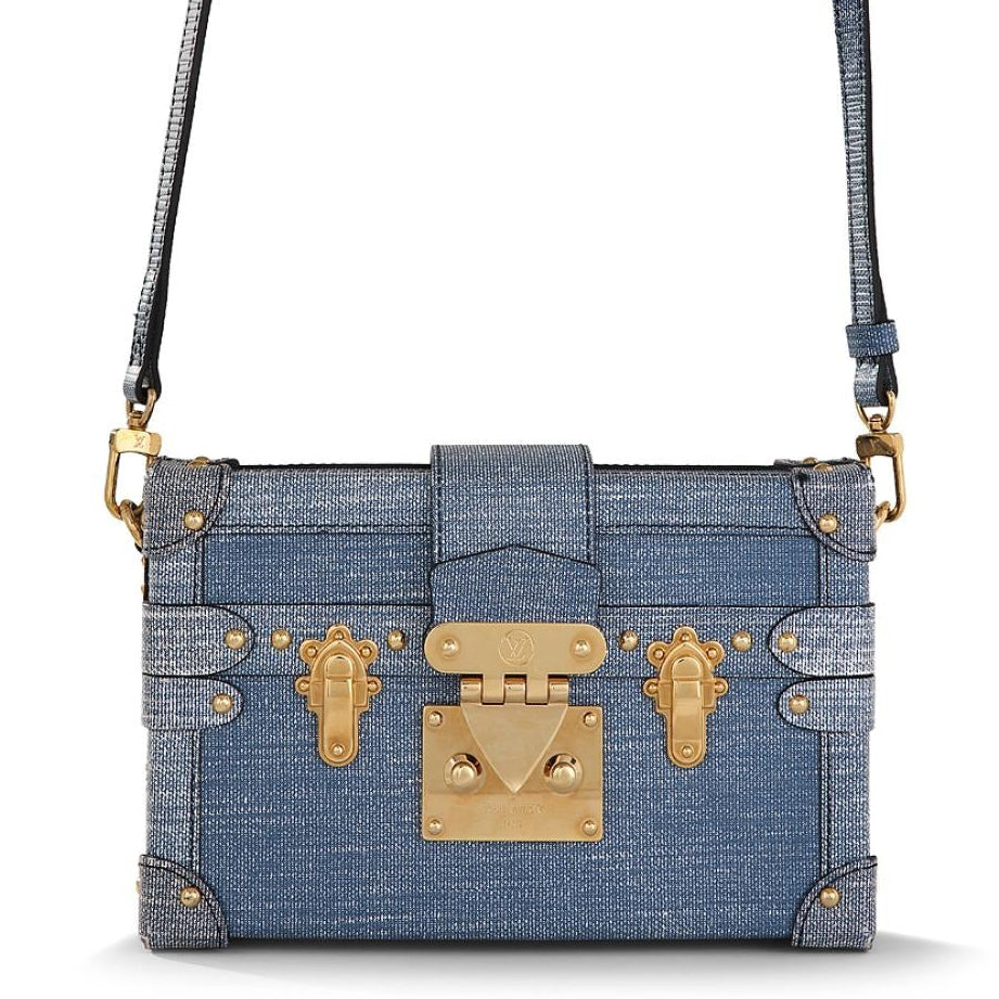 Louis Vuitton Denim Canvas Petite Malle Handbag - Blue