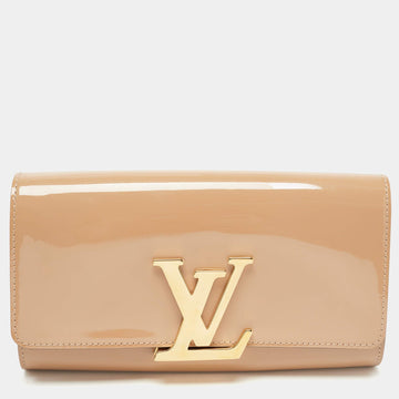 Louis Vuitton Patent Leather Louise Clutch - Beige