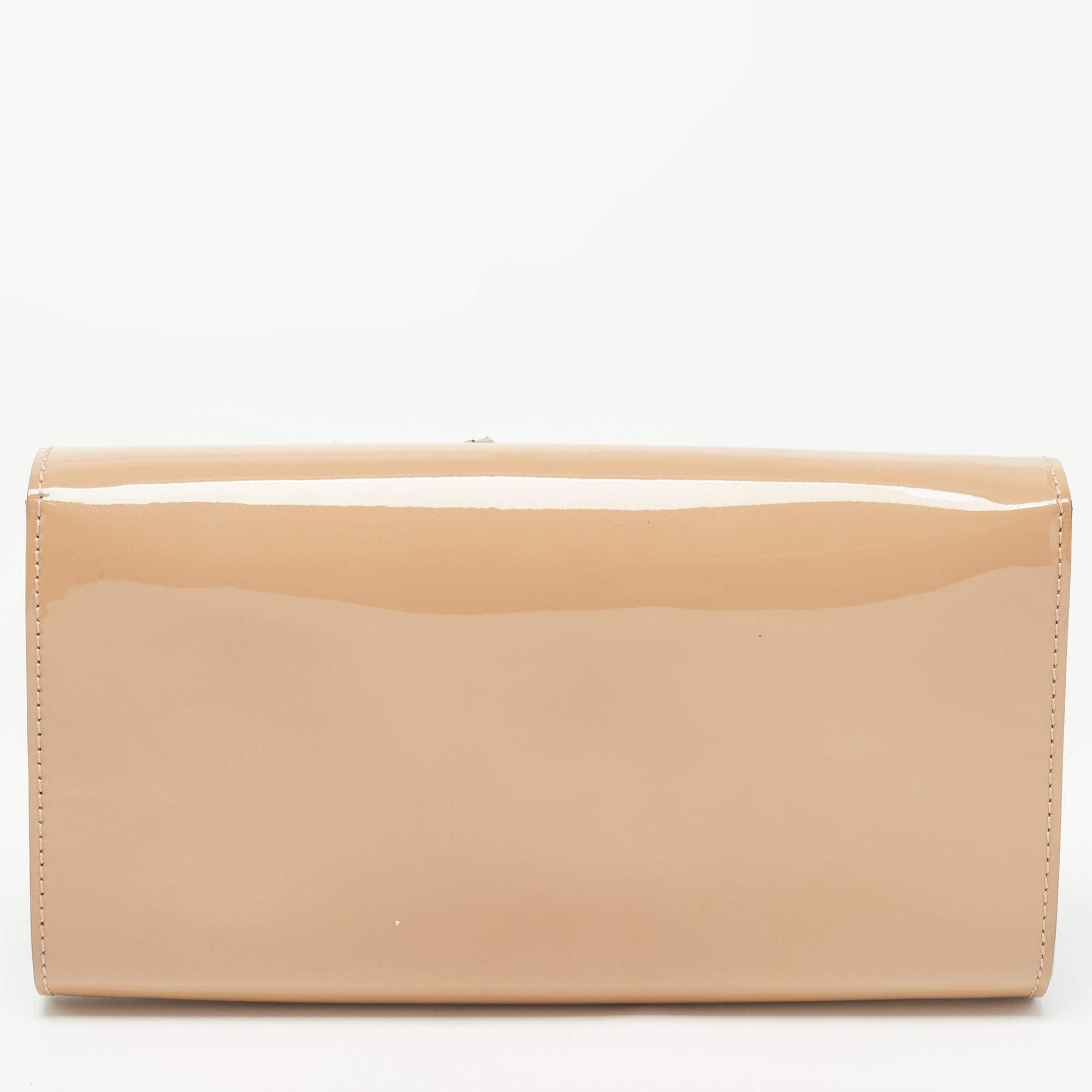 Louis Vuitton Patent Leather Louise Clutch - Beige