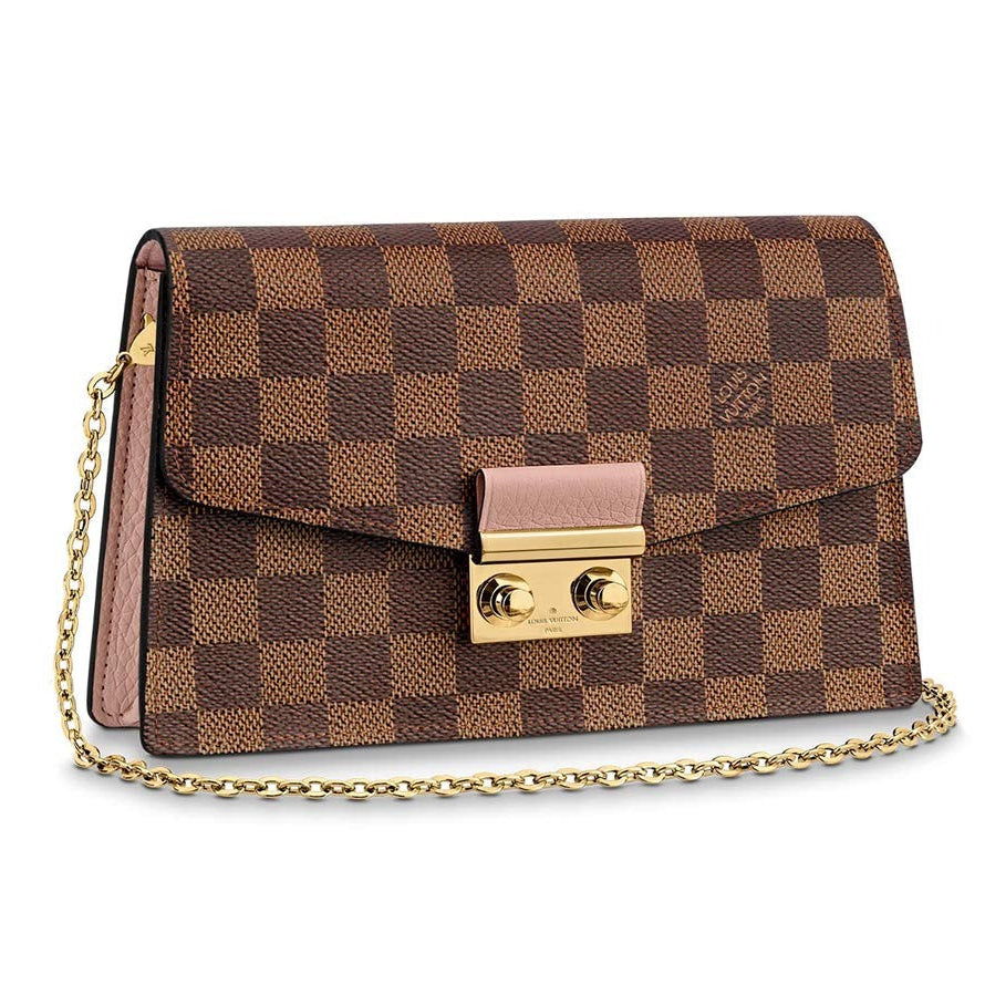 Louis Vuitton Damier Ebene Croisette Chain Wallet Bag - Dark Brown