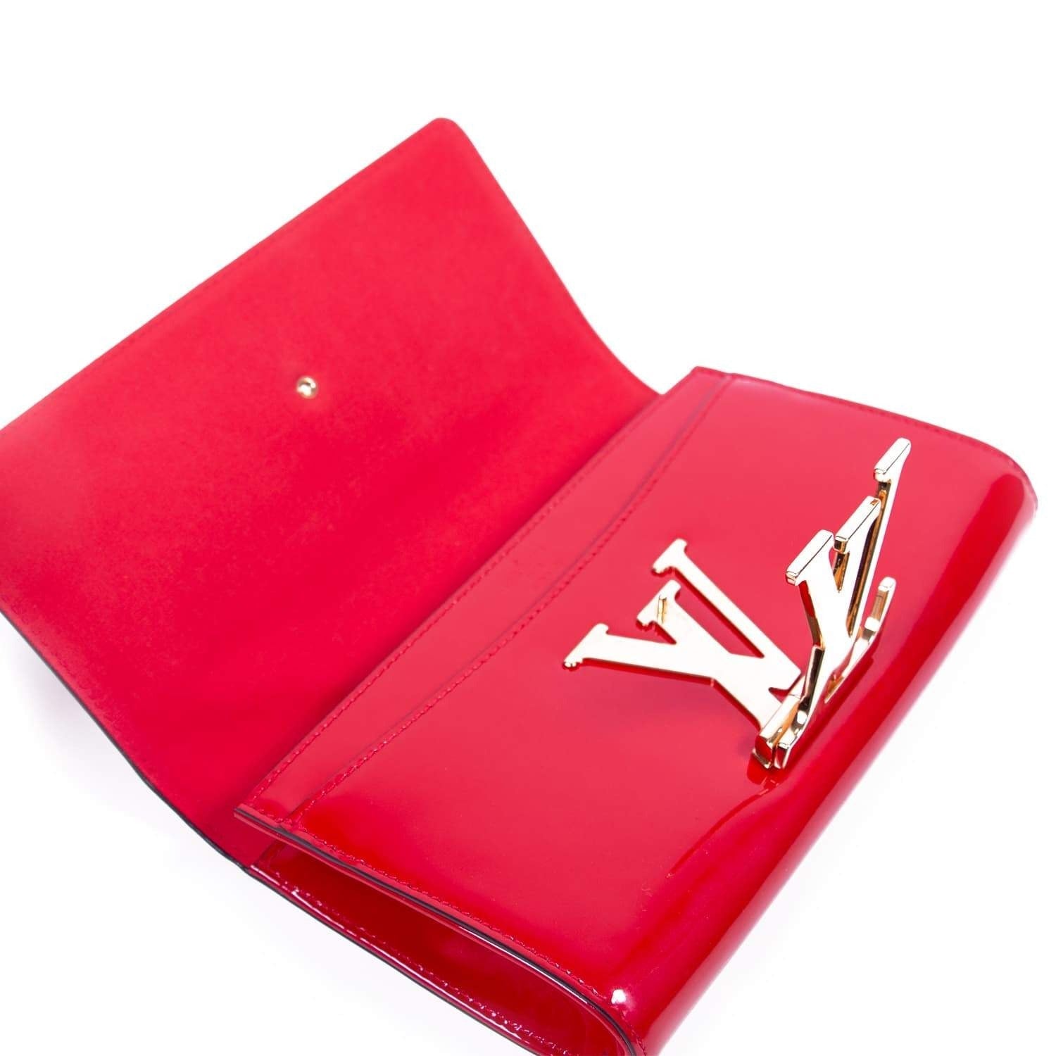 Louis Vuitton Vernis Louise Clutch Bag Wallet - Red