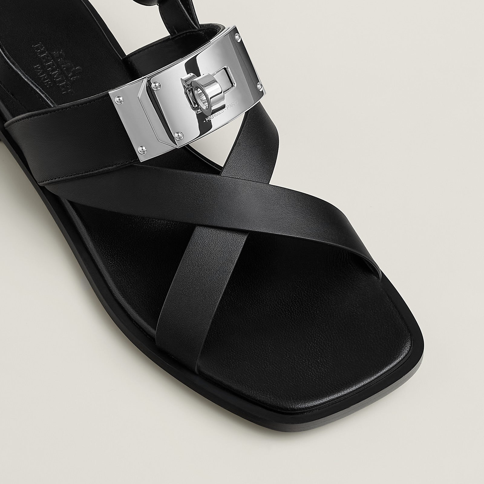Hermes Ines Sandals - Black