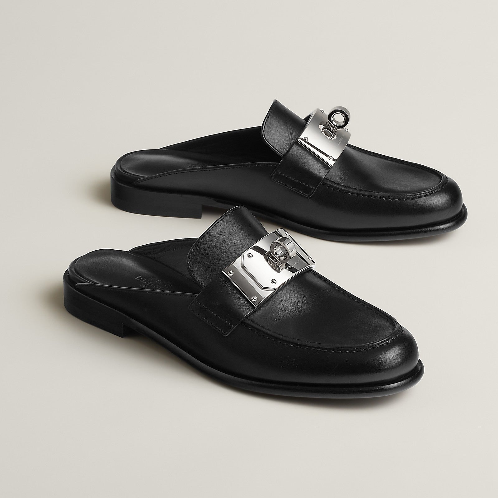 Hermes Lota Mules - Black
