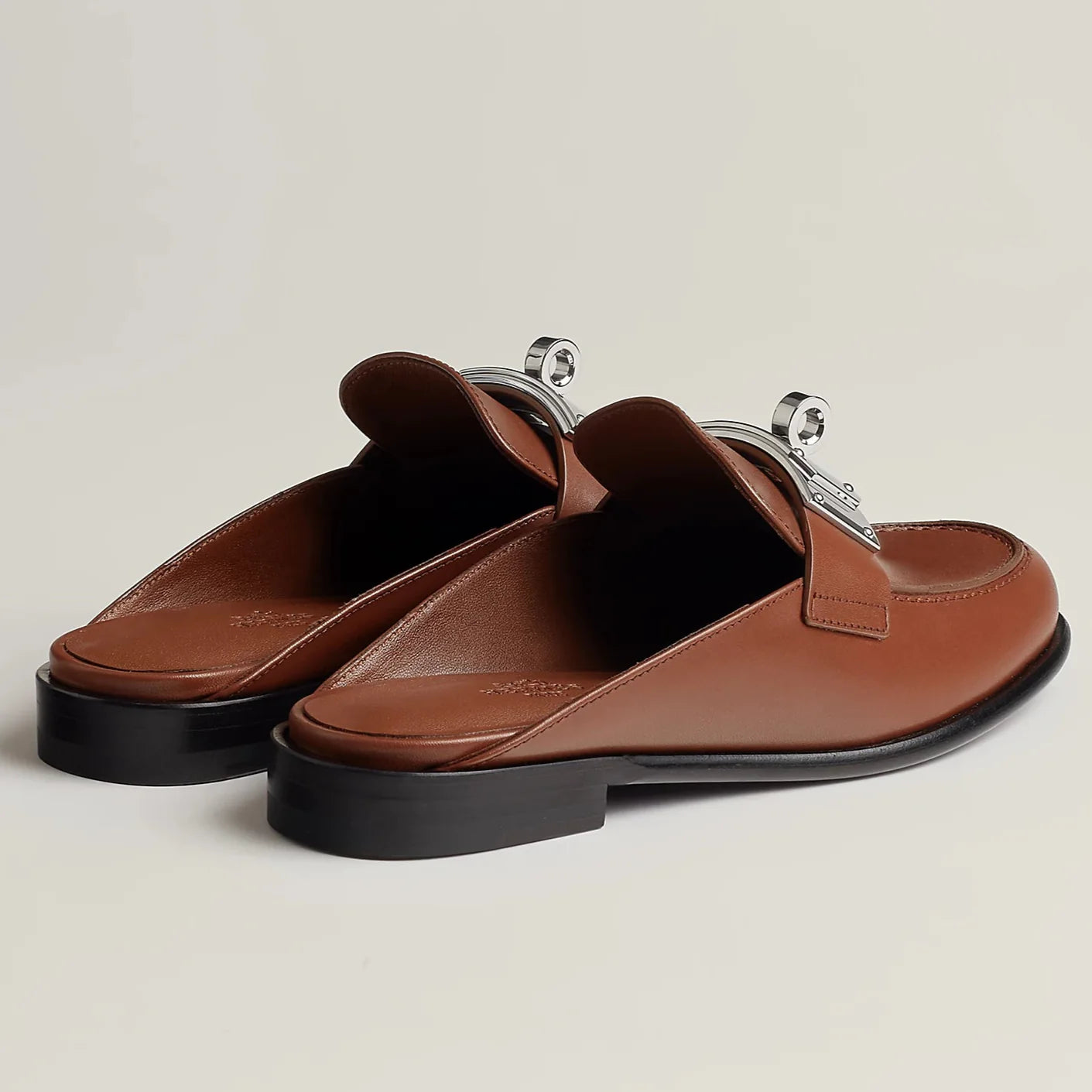 Hermes Lota Mules - Brown