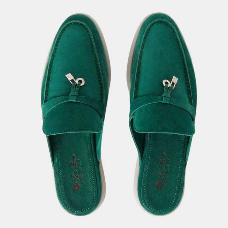 Loro Piana Babouche Charms Walk Slippers - Forest Leaves (50RT)