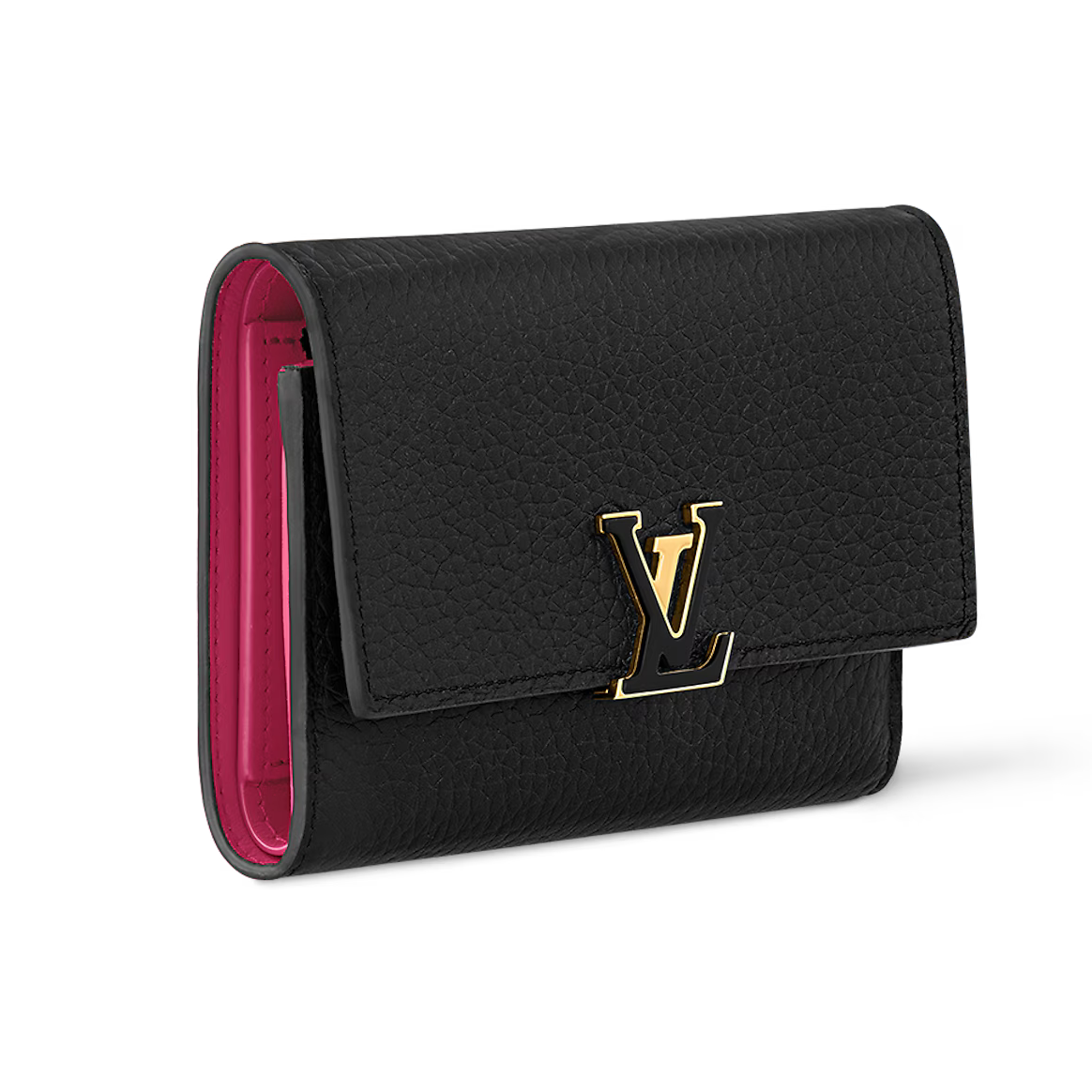 Louis Vuitton Capucines Compact Wallet - Black Rose