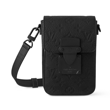 Louis Vuitton S-Lock Vertical Taurillon Leather Wearable Wallet - Black Monogram