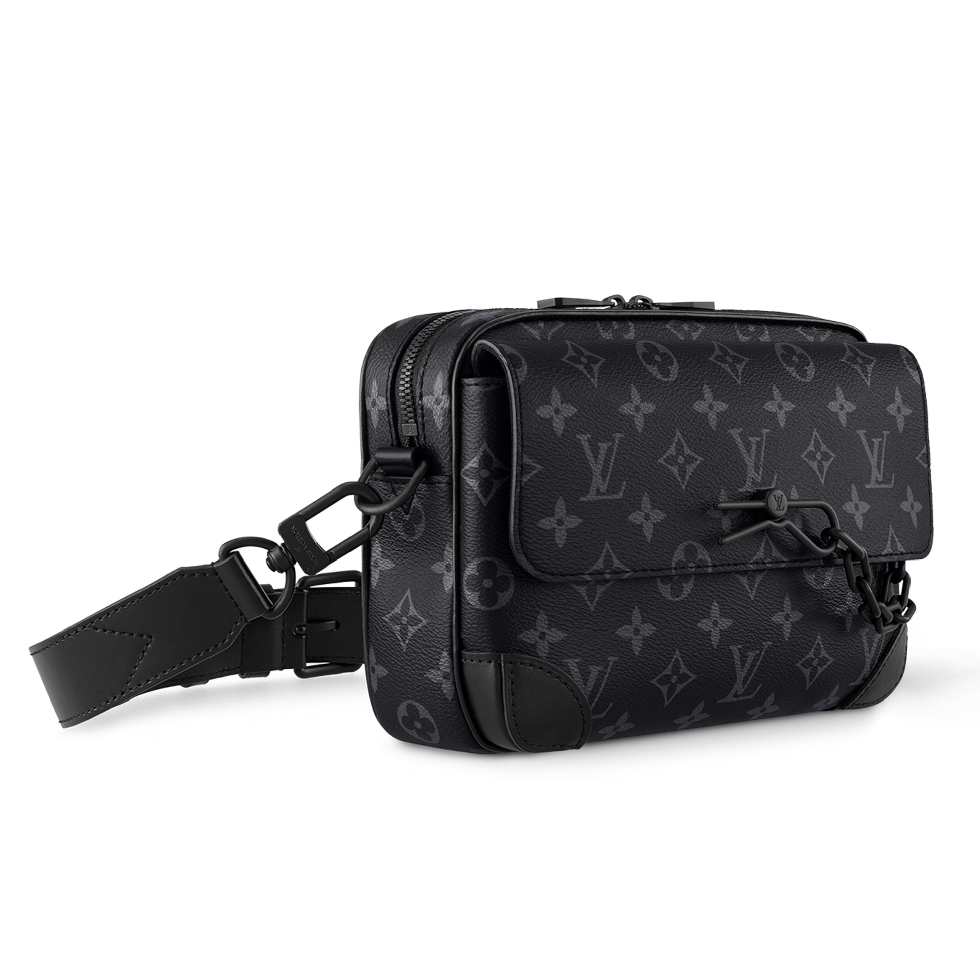 Louis Vuitton Steamer Messenger Wearable Wallet - Black Monogram Eclipse