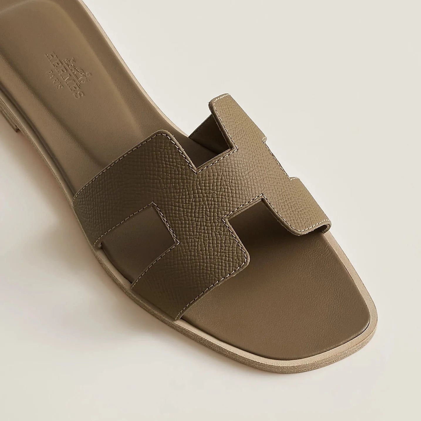 Hermes Oran Sandals - Epsom Etoupe