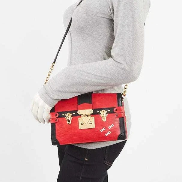 Louis Vuitton Epi Trunk Clutch Crossbody Bag - Red