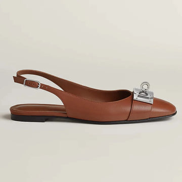 Hermes Innocente Slingback Sandals - Brown